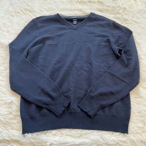 Daniel Hechter Men Sweater Medium Blue 100% Extra Fine Merino Wool Preppy 15966x